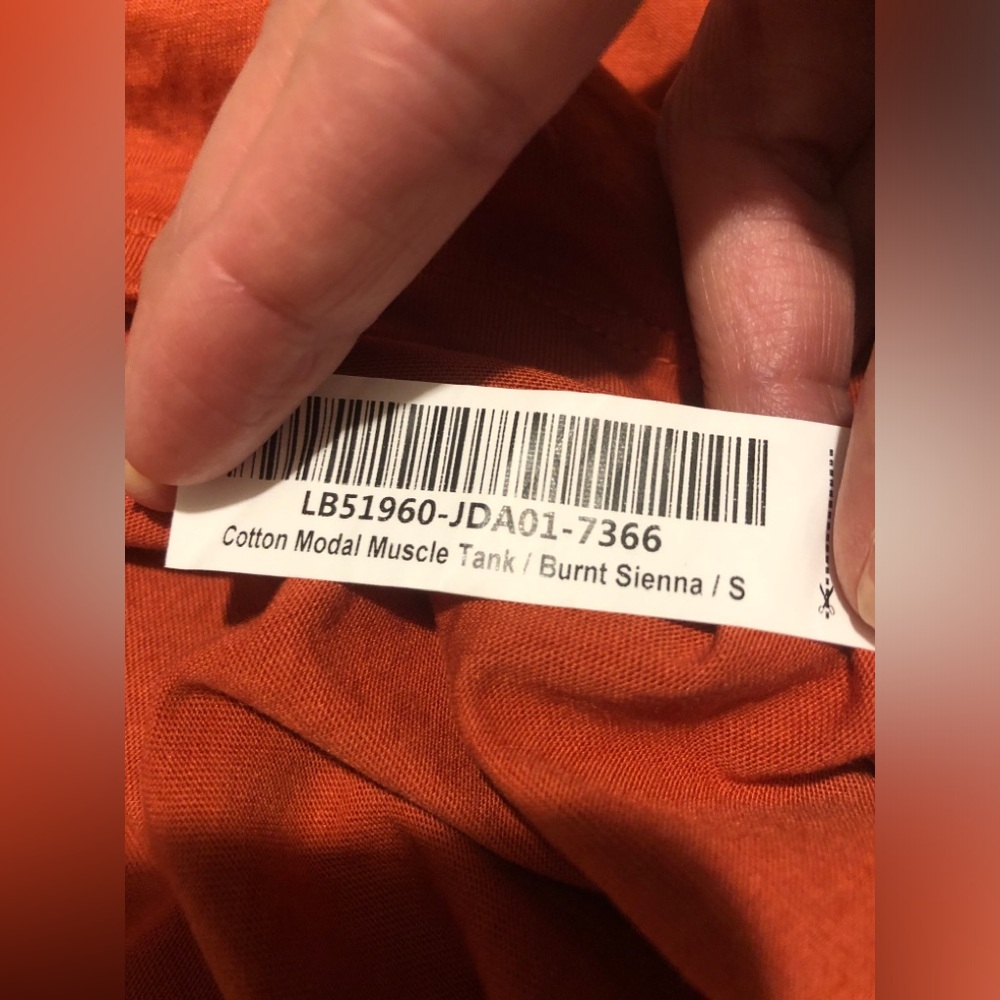Quince Cotton Modal Muscle Tank T Shirt Burnt Sienna Orange Sleeveless Top sz S - Picture 8 of 8